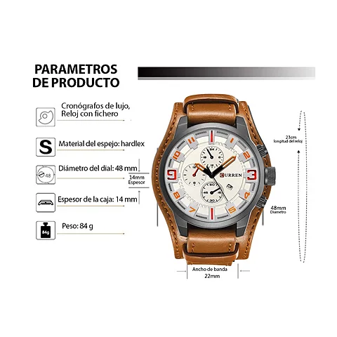 Curren 8225 en café y blanco