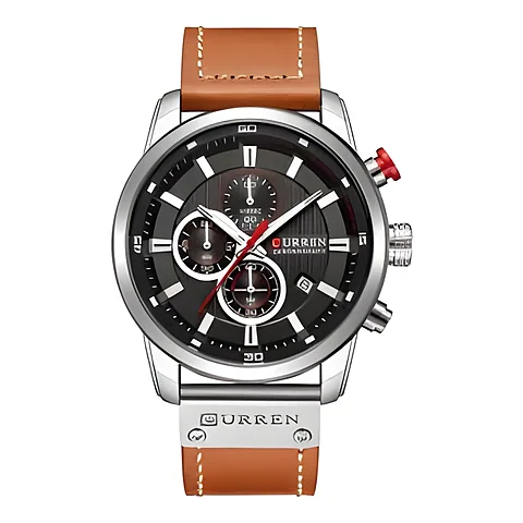 Curren 8291 en café y plateado