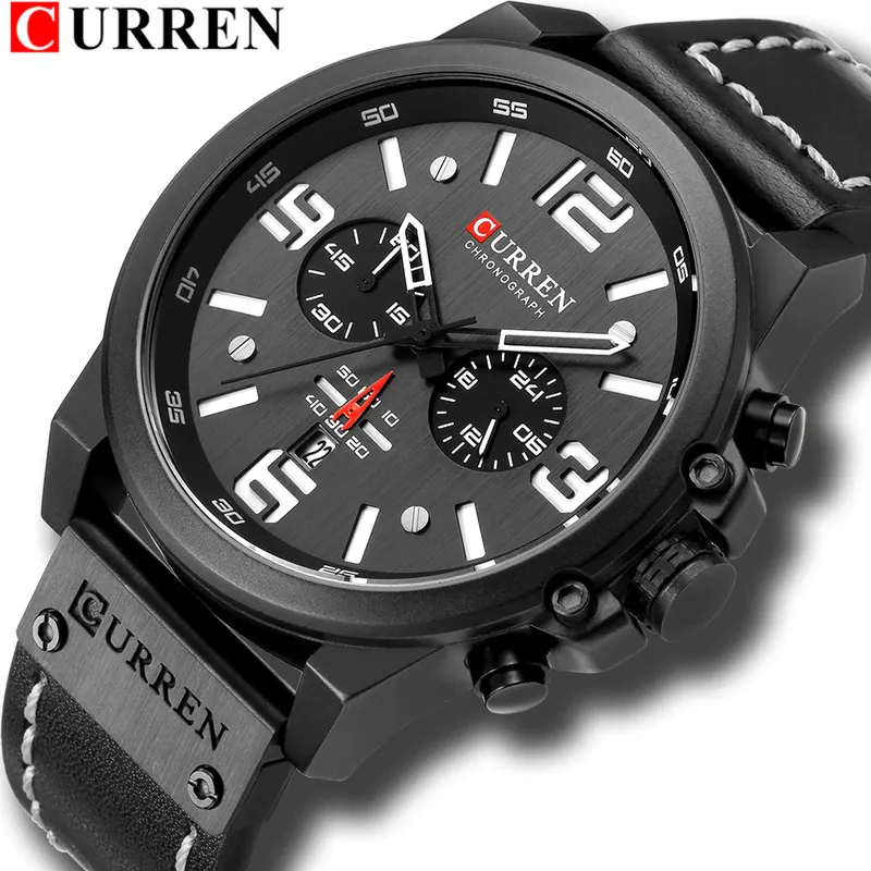 Esfera del Curren 8314 negro, de cerca