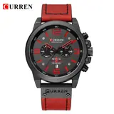 Reloj Curren 8314 rojo, de frente sobre fondo blanco