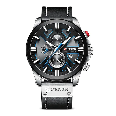 Curren 8346 en negro y plateado