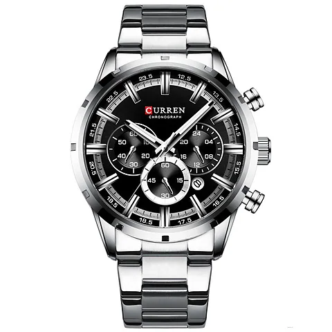 Curren 8355 en plateado y negro