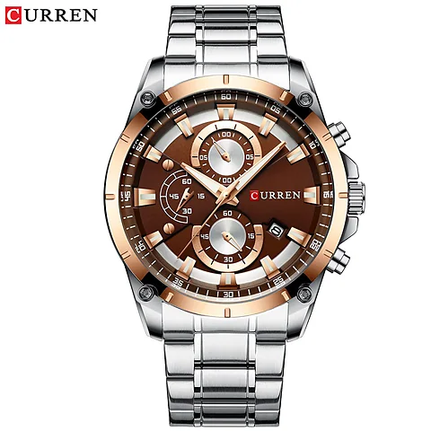 Curren 8360 en plateado y café