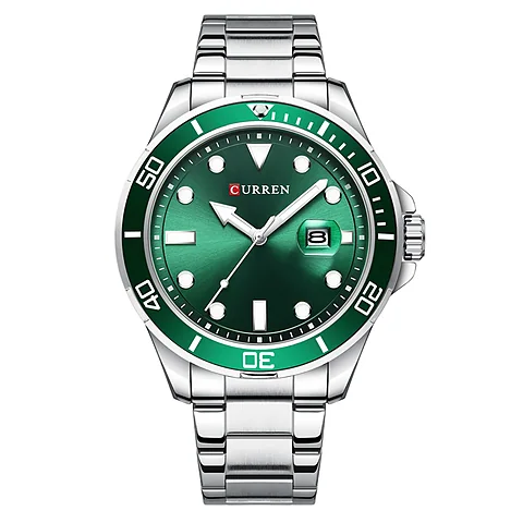 Curren 8388 en plateado y verde