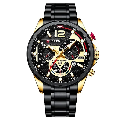 Curren 8395 en negro y dorado