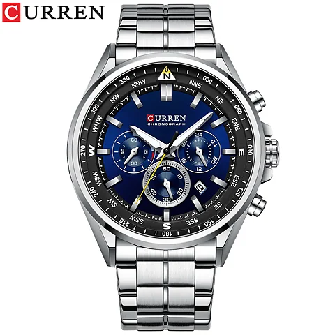 Curren 8399 en plateado y azul