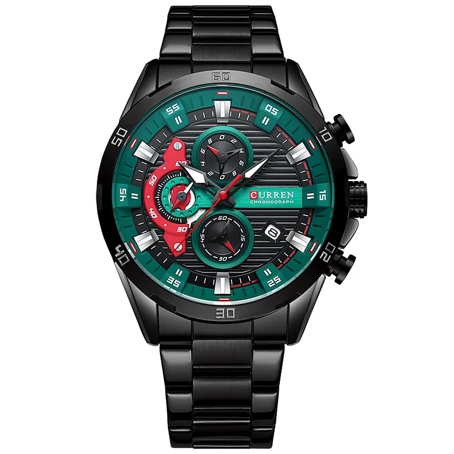Curren 8402 en negro y verde, foto 1