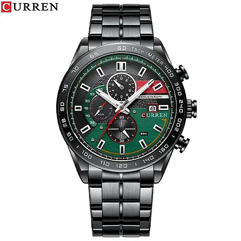 Curren 8410 en negro y verde
