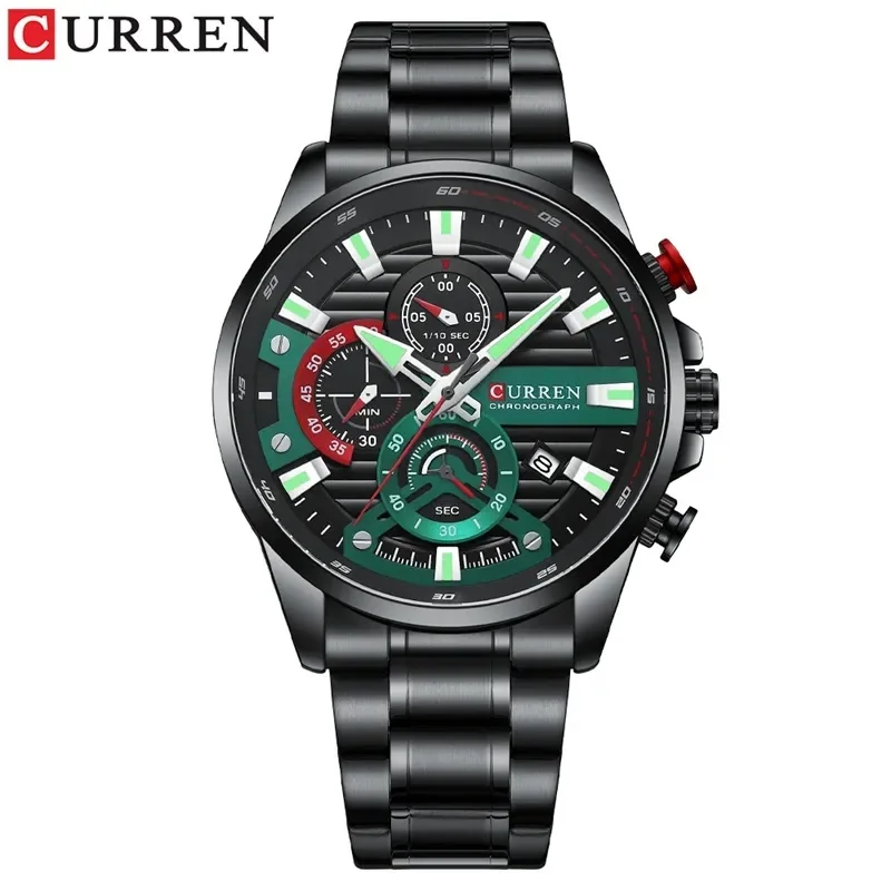 Curren 8415 en negro y verde, foto 1