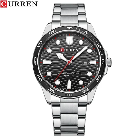Curren 8426 en plateado y negro