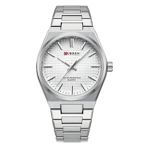 Curren 8439G en plateado y blanco