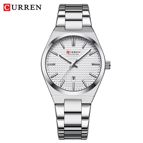 Curren 8439L en plateado y blanco