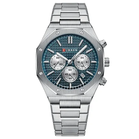 Curren 8440 en plateado y azul