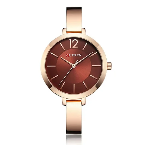 Curren 9012 en oro rosa y café