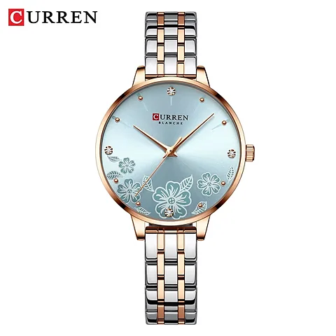 Curren 9068B en plateado y celeste