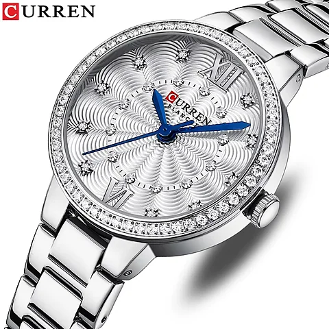 Curren 9085 en plateado y blanco