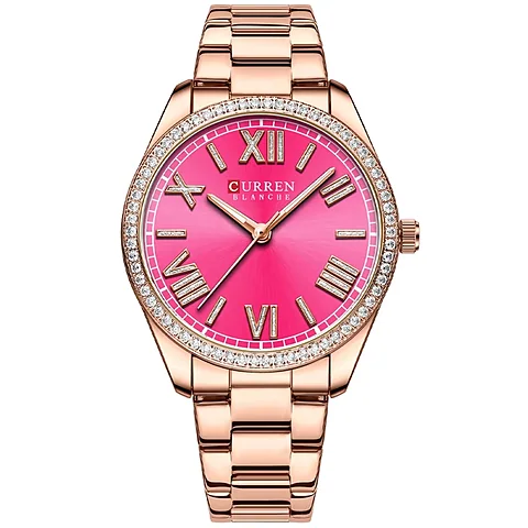 Curren 9088 en oro rosa y fucsia