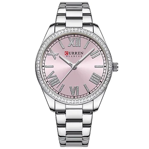 Curren 9088 en plateado y rosa