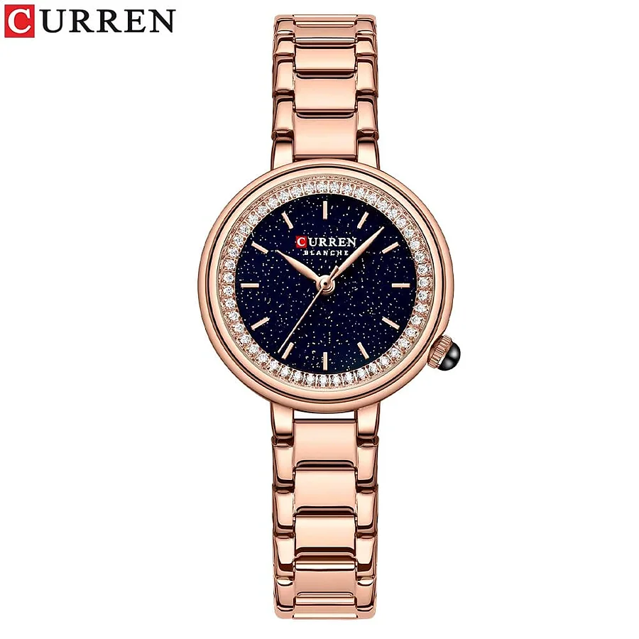 Curren 9089 en oro rosa y azul, foto 1