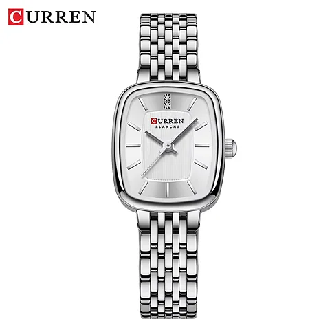 Curren 9093 en plateado y blanco