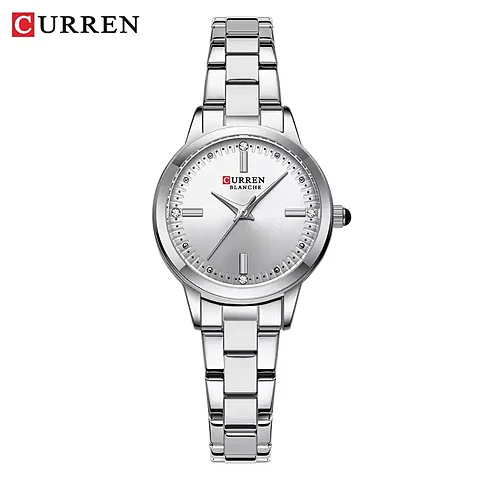 Curren 9094 en plateado y blanco
