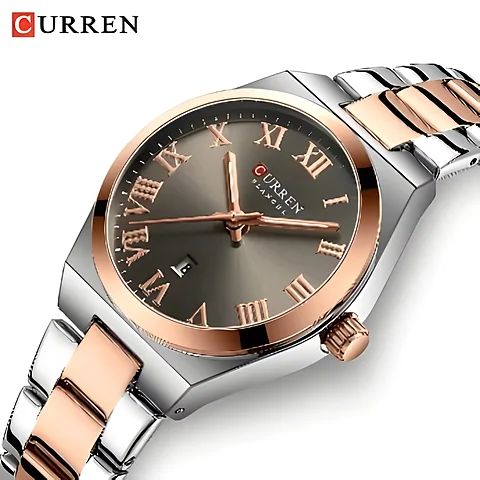 Curren 9095 en plateado y café