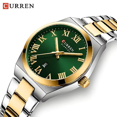 Curren 9095 en plateado y verde