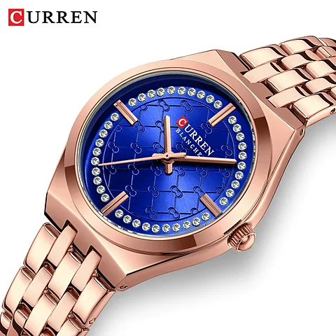 Curren 9096 en oro rosa y azul