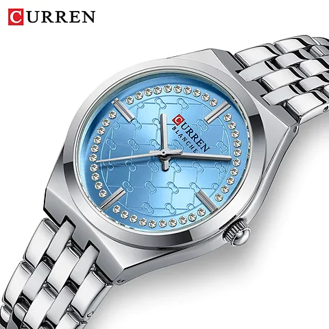 Curren 9096 en plateado y celeste