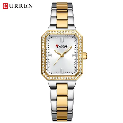 Curren 9102 en dorado y blanco