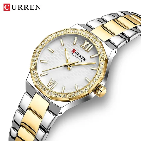 Curren 9103 en dorado y blanco