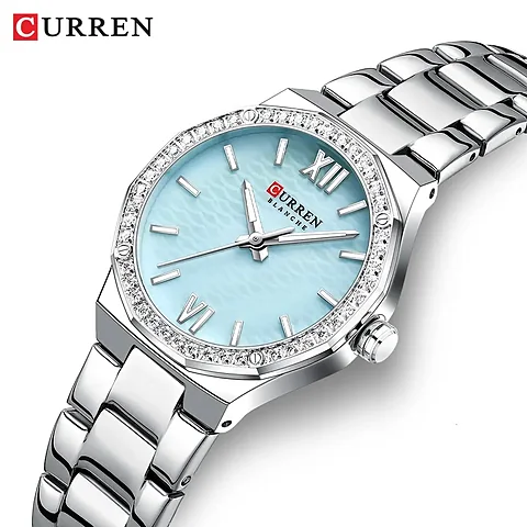 Curren 9103 en plateado y celeste
