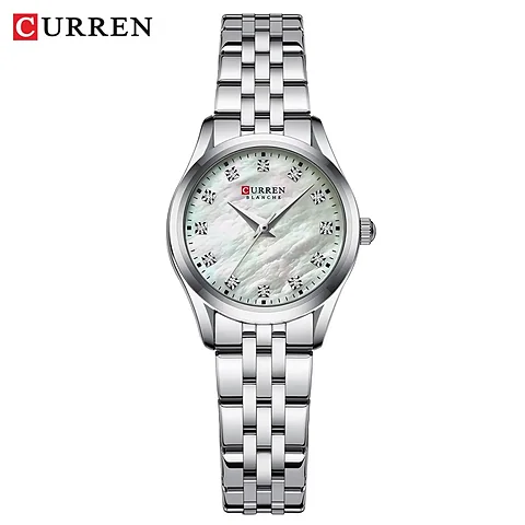 Curren 9111 en plateado y blanco